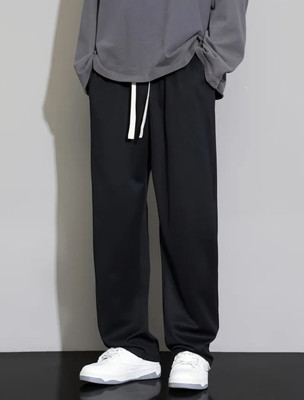 deslizar Solid Men Black Track Pants