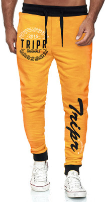 TRIPR Printed Men Yellow Track Pants