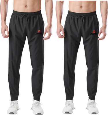 zenfit Solid Men Black Track Pants