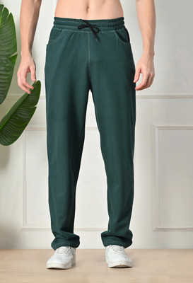 GLITO Solid Men Dark Green Track Pants