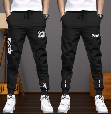 NB NICKY BOY Printed Men Black, Black Track Pants