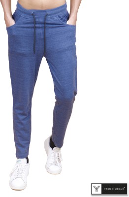 YARN & WEAVE Solid Men Blue Track Pants