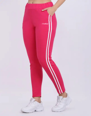 Clothina Solid Women Pink Track Pants