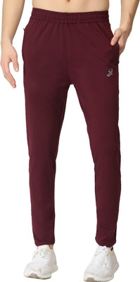 HoC Solid Men Maroon Track Pants
