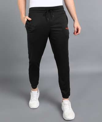 Adrenex Solid Men Black Track Pants