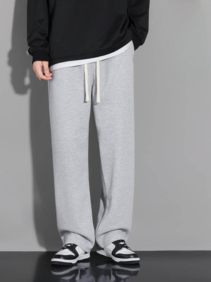 Dockstreet Solid Men Grey Track Pants