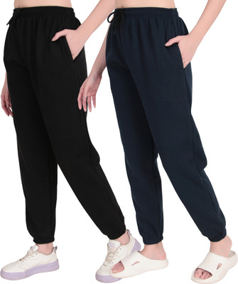 STYOXA Solid Women Black, Dark Blue Track Pants