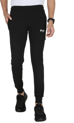 STAR THE VISION Solid Men Black Track Pants