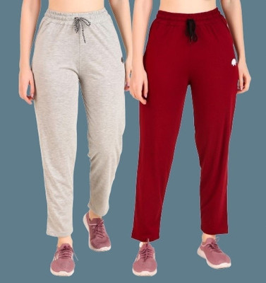GAA Solid Women Grey, Maroon Track Pants