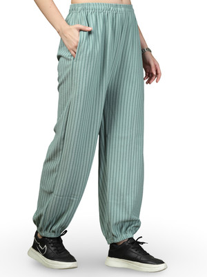 UZARUS Self Design Women Light Green Track Pants