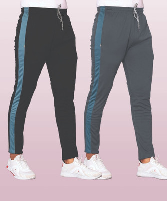 Avira Enterprisse Solid, Colorblock Men Grey, Black Track Pants