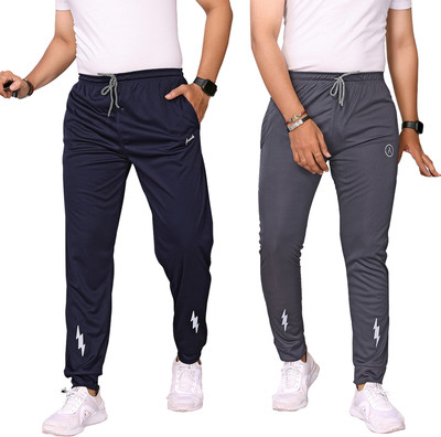 ANAND Printed Men Dark Blue, Grey Track Pants
