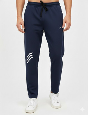 HILL7 Self Design Men Dark Blue Track Pants