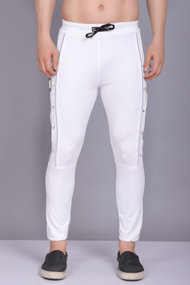 Youngrunner Self Design Men White Track Pants