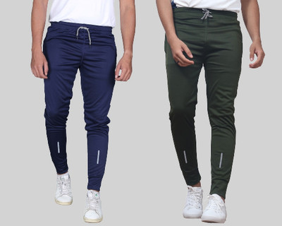 Pink Formal Solid Men Blue, Olive Track Pants