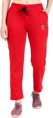 Kiba Retail Solid Women Red Track Pants