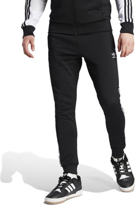 ADIDAS Striped Men Black Track Pants