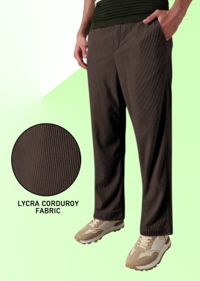 INDICLUB Solid Men Brown Track Pants