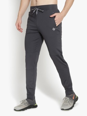 John Ally Solid, Embellished, Self Design Men Grey Track Pants