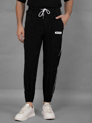 decento Self Design Men Black Track Pants