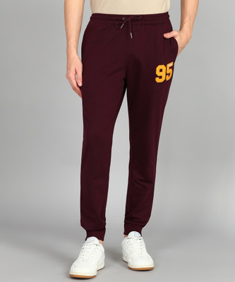 Alan Jones Solid Men Red Track Pants