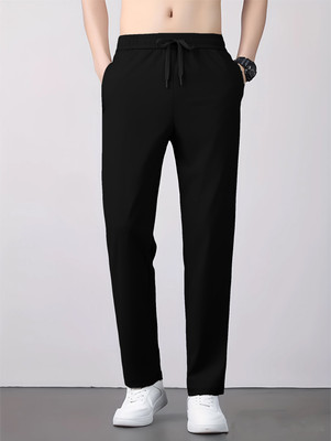 Lripsome Solid Men Black Track Pants