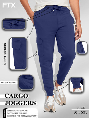 FTX Solid Men Blue Track Pants