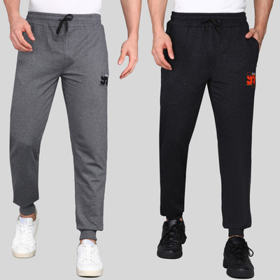 GYRFALCON Printed Men Grey, Black Track Pants