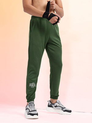 HRX by Hrithik Roshan Geometric Print Men Green Track Pants