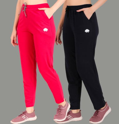 GAA Solid Women Pink, Dark Blue Track Pants