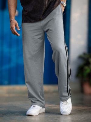 MANIAC Colorblock Men Grey Track Pants
