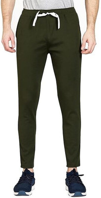 HoC Solid Men Green Track Pants