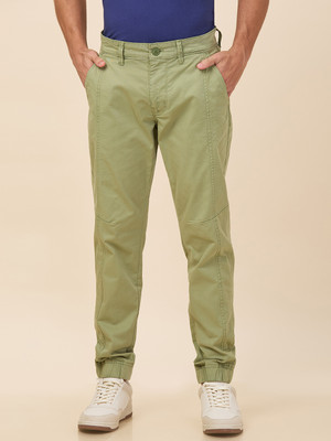 BEING HUMAN Solid Men Green Track Pants
