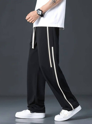NFTRENDLYY Striped Men Beige Track Pants