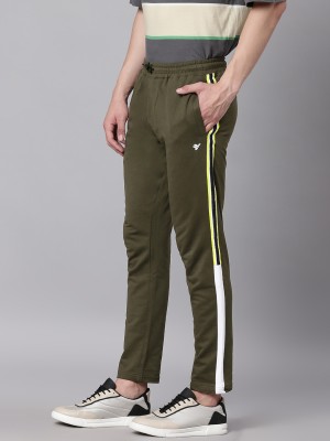 Hubberholme Striped Men Green Track Pants