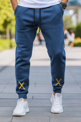 HouseOfCommon Solid Men Blue Track Pants