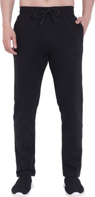 A Solid Men Black Track Pants