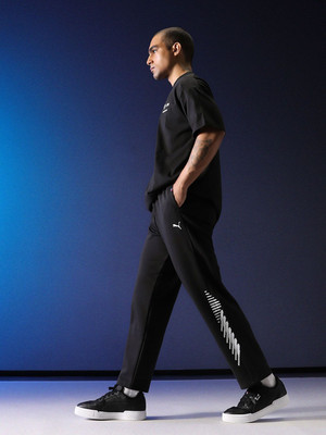 PUMA Solid Men Black Track Pants