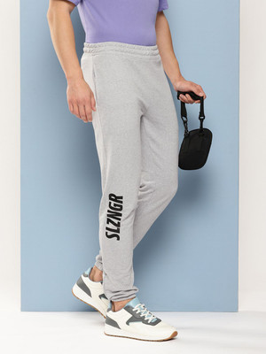 SLAZENGER Solid Men Grey Track Pants