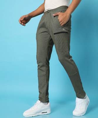 CAMPUS SUTRA Self Design Men Green Track Pants