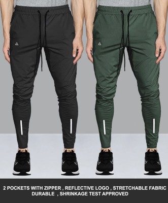 AVOLT Solid Men Black, Green Track Pants