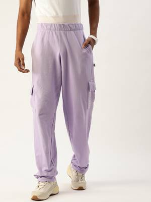 Kook N Keech Solid Printed Men Purple Track Pants Price History