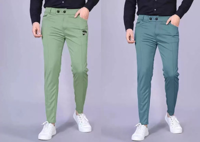 SUMITGARMENT Solid Men Blue, Light Green Track Pants