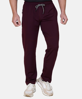 Star Fox Solid Men Maroon Track Pants