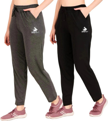 SEAPRINT Solid Women Grey, Black Track Pants