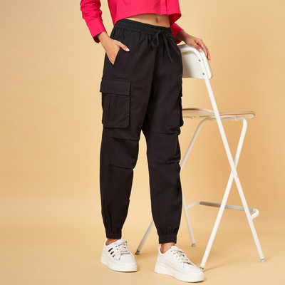 YU by Pantaloons Solid Women Black Track Pants