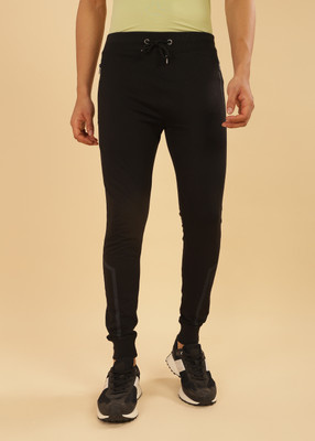 Force NXT Solid Men Black Track Pants