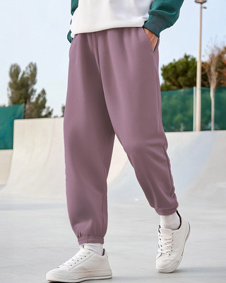 BEWAKOOF Solid Men Purple Track Pants