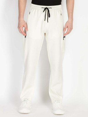 Status Quo Solid Men White Track Pants