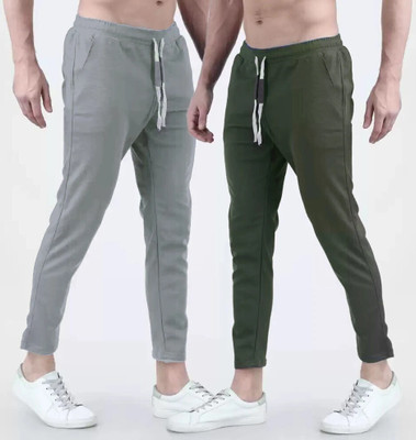 Kashmiri queen Solid Men Light Green, Grey Track Pants
